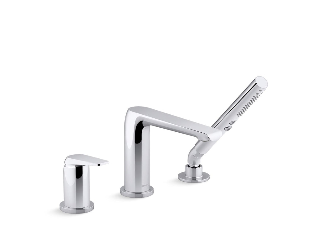 KOHLER K-97360-4-2MB Avid Deck-Mount Bath Faucet With Handshower - Vibrant Brushed Moderne Brass