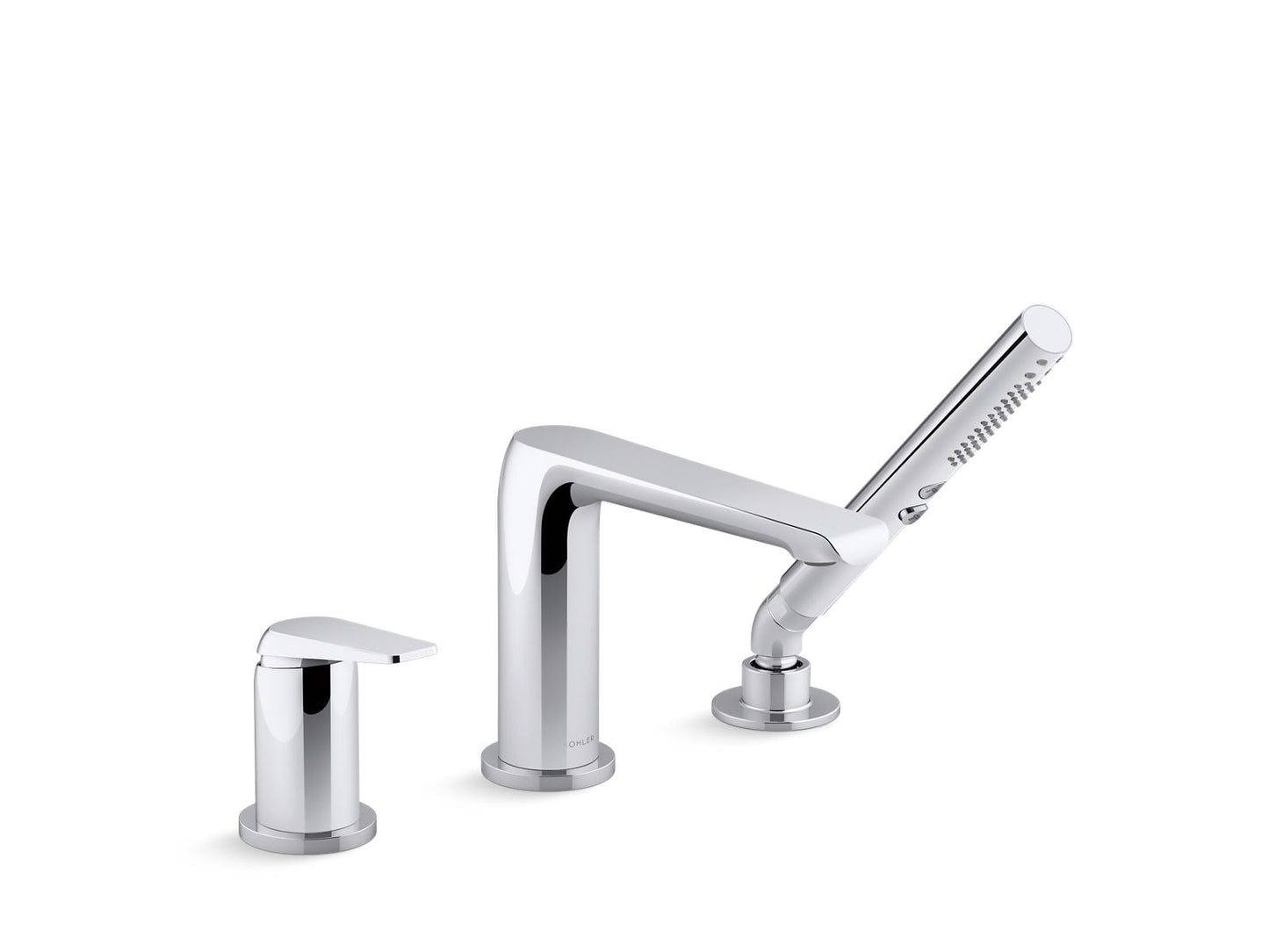 KOHLER K-97360-4-BN Avid Deck-mount bath faucet with handshower - Vibrant Brushed Nickel