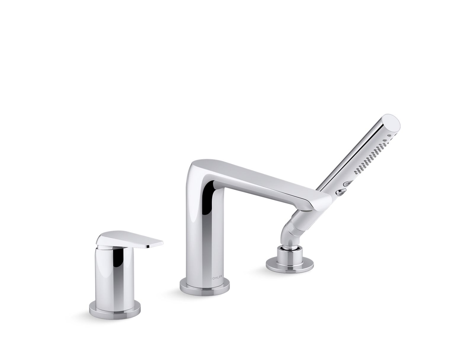 KOHLER K-97360-4-2MB Avid Deck-Mount Bath Faucet With Handshower - Vibrant Brushed Moderne Brass