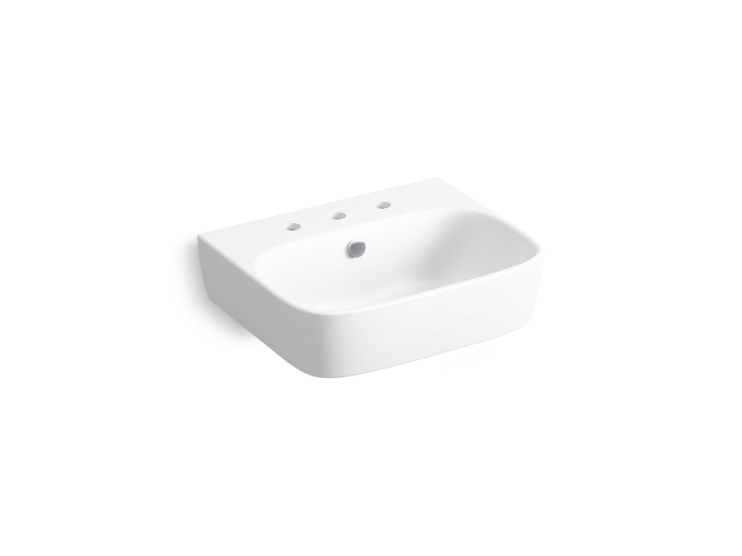 KOHLER K-77767-8-0 Modernlife 21-3/4" Rectangular Wall-Mount Bathroom Sink In White