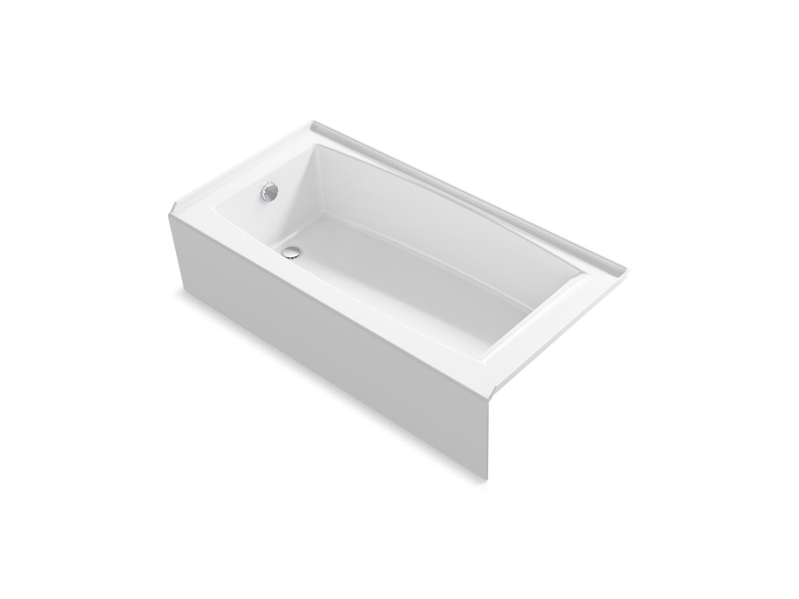 KOHLER K-26109-LA-0 Entity 60" X 30" Alcove Bath, Left Drain - White