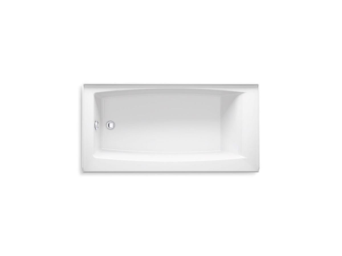 KOHLER K-26109-LA-0 Entity 60" X 30" Alcove Bath, Left Drain - White