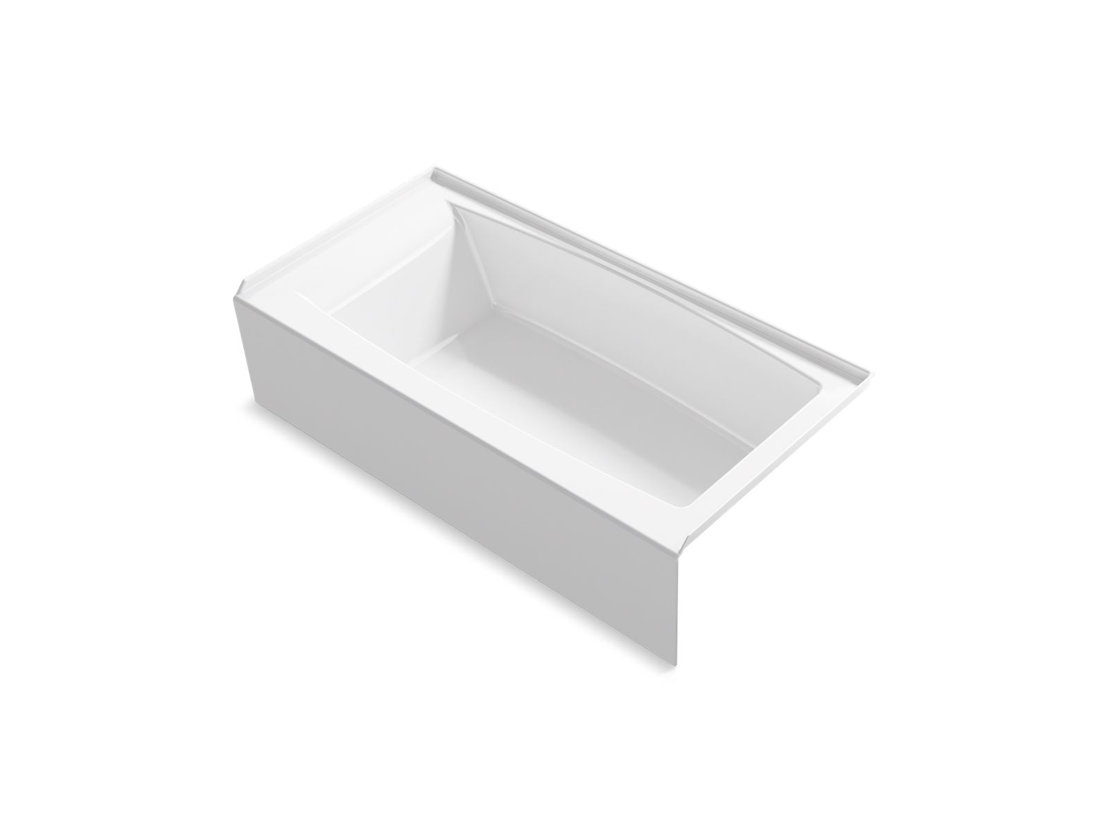 KOHLER K-26109-RA-0 Entity 60" X 30" Alcove Bath Right Drain - White