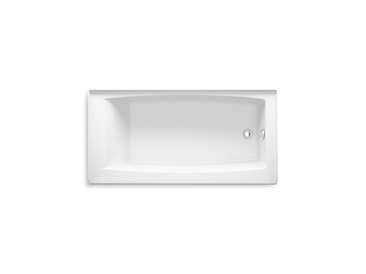 KOHLER K-26109-RA-0 Entity 60" X 30" Alcove Bath Right Drain - White