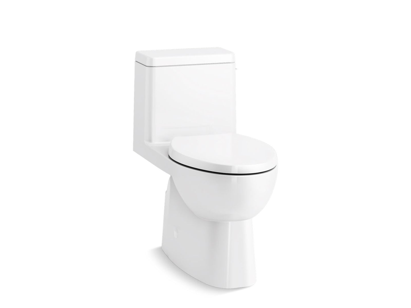 KOHLER K-78080-RA-0 Reach One-piece compact elongated toilet with skirted trapway, 1.28 gpf - White