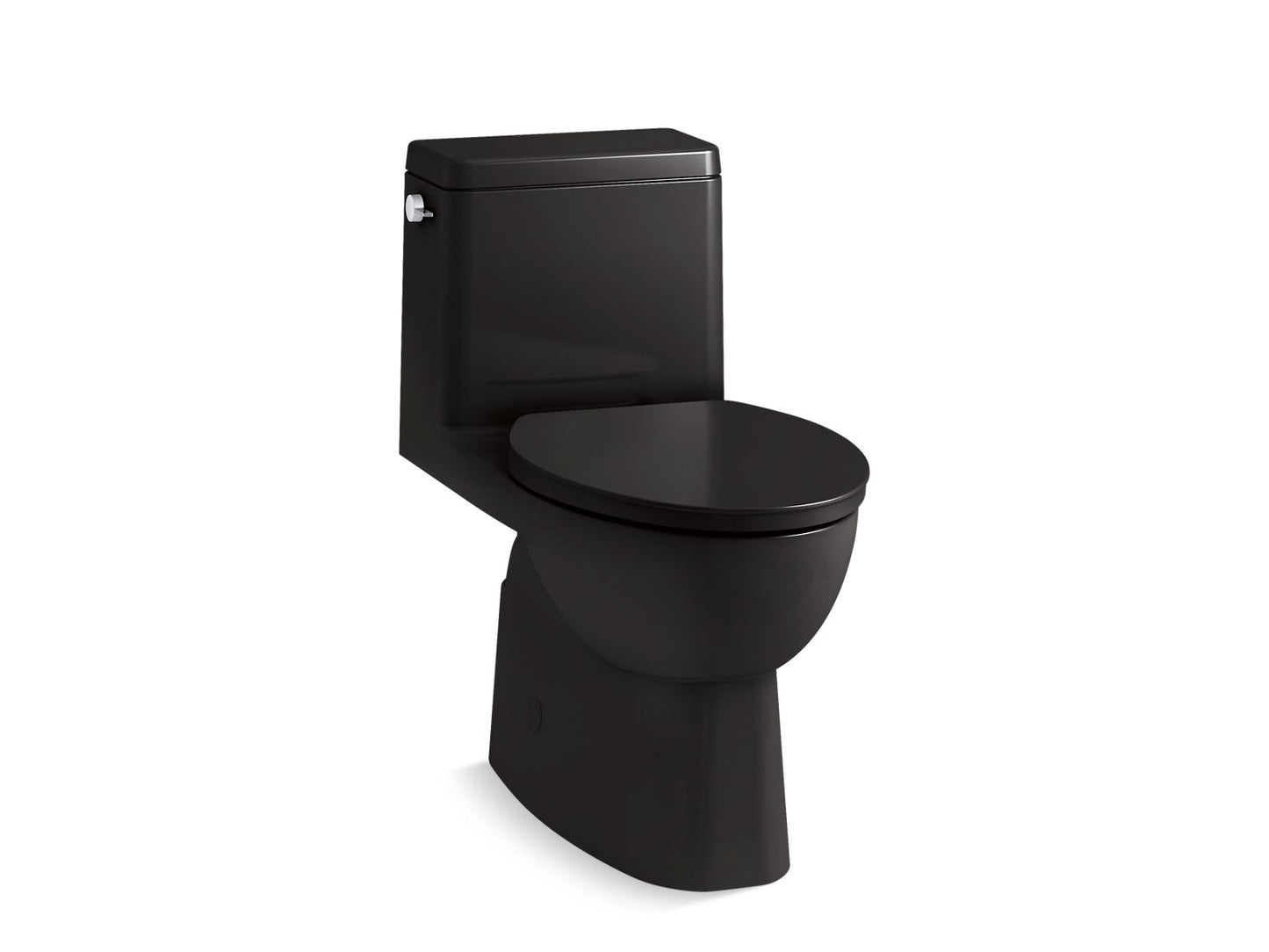 KOHLER K-78080-7 Reach One-Piece Compact Elongated Toilet With Skirted Trapway, 1.28 Gpf In Black Black