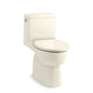 KOHLER K-78080-96 Reach One-Piece Compact Elongated Toilet With Skirted Trapway, 1.28 Gpf In Biscuit