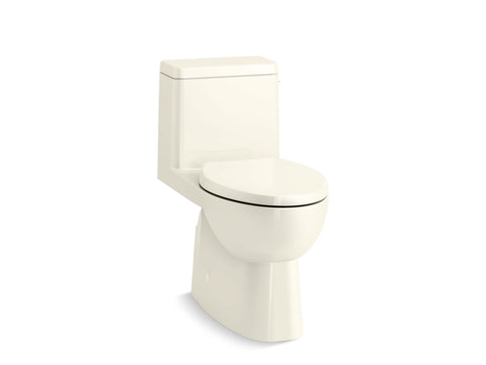 KOHLER K-78080-RA-96 Reach One-Piece Compact Elongated Toilet With Skirted Trapway, 1.28 Gpf In Biscuit