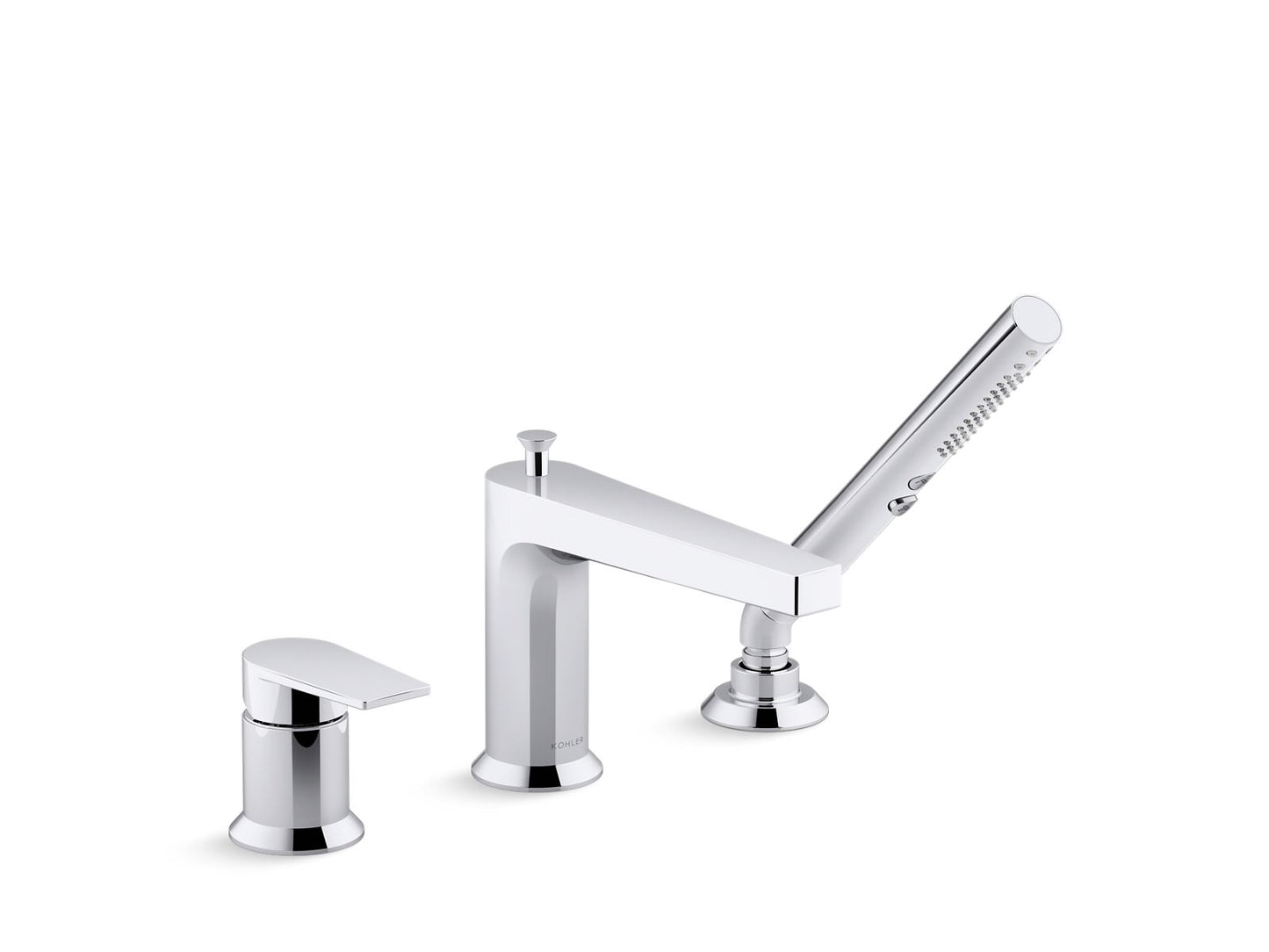 KOHLER K-74032-4-CP Taut Deck-Mount Bath Faucet With Handshower In Polished Chrome