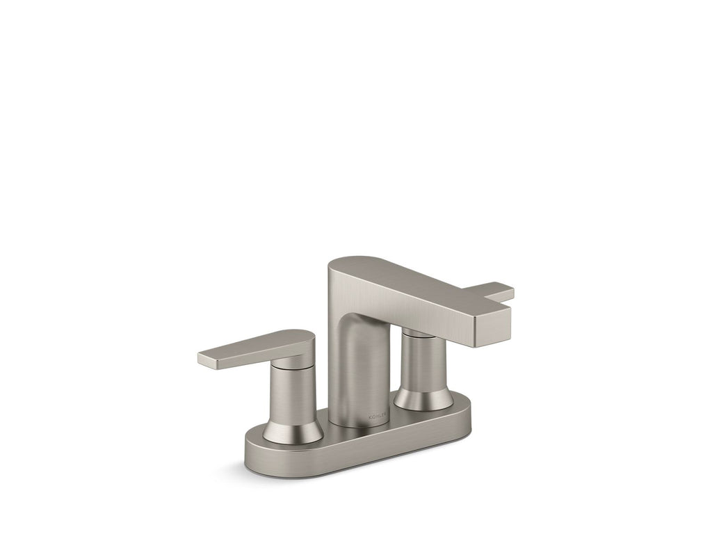 KOHLER K-37888-4-BN Taut Centerset Bathroom Sink Faucet, 1.2 Gpm - Vibrant Brushed Nickel
