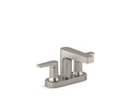 KOHLER K-37888-4-BN Taut Centerset Bathroom Sink Faucet, 1.2 Gpm - Vibrant Brushed Nickel