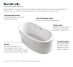 KOHLER K-6368-0 Sunstruck 65-1/2" X 35-1/2" Freestanding Bath, Straight Shroud - White