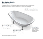 KOHLER K-100-0 Birthday Bath 72" X 37-1/2" Freestanding Bath - White