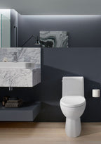 KOHLER K-78080-96 Reach One-Piece Compact Elongated Toilet With Skirted Trapway, 1.28 Gpf - Biscuit