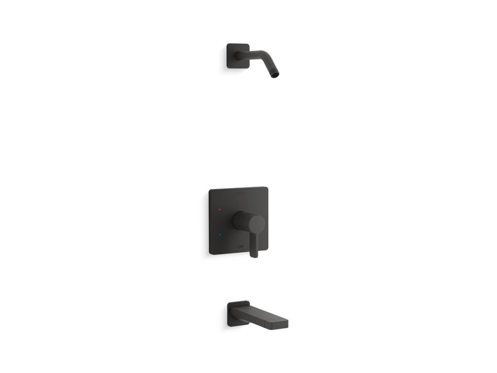 KOHLER K-TLS23502-4-BL Parallel Rite-Temp Bath And Shower Trim Kit, Without Showerhead - Matte Black