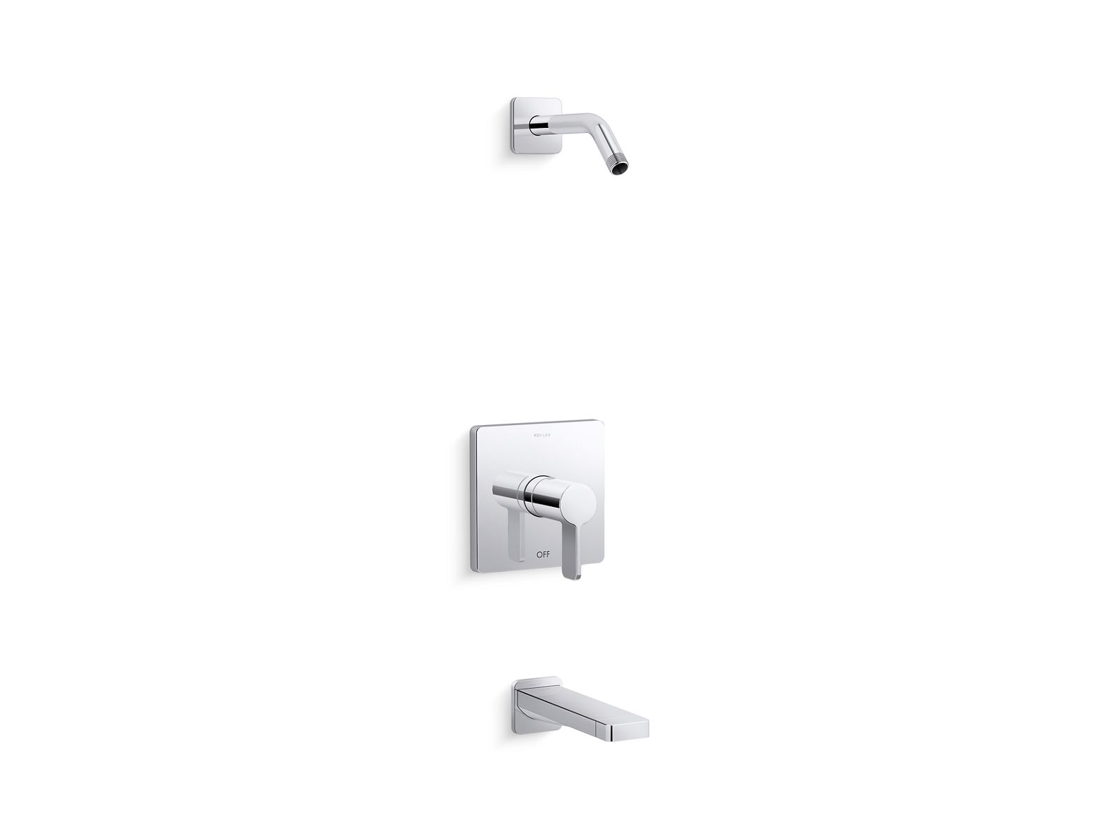KOHLER K-TLS23502-4-2MB Parallel Rite-Temp Bath And Shower Trim Kit, Without Showerhead - Vibrant Brushed Moderne Brass