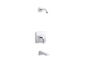 KOHLER K-TLS23502-4-CP Parallel Rite-Temp Bath And Shower Trim Kit, Without Showerhead - Polished Chrome