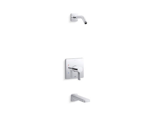 KOHLER K-TLS23502-4-CP Parallel Rite-Temp bath and shower trim kit, without showerhead - Polished Chrome
