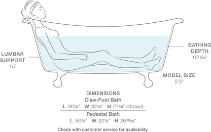KOHLER K-21000-P5-0 Artifacts 66-1/8" x 32-1/2" freestanding bath - White