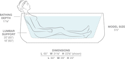 KOHLER K-8336-0 Ceric 65" x 31" freestanding bath - White