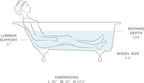 KOHLER K-710-P5-0 Iron Works Historic 66" X 36" Freestanding Bath - Black Exterior With White Interior