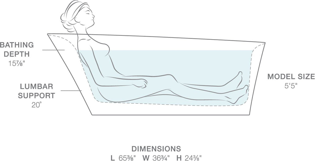 KOHLER K-8331-0 Veil 65-3/8" X 36-15/16” Freestanding Bath - White