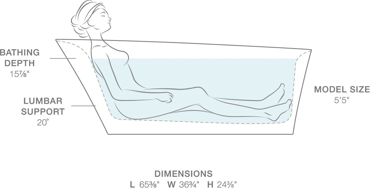 KOHLER K-8331-0 Veil 65-3/8" X 36-15/16” Freestanding Bath - White