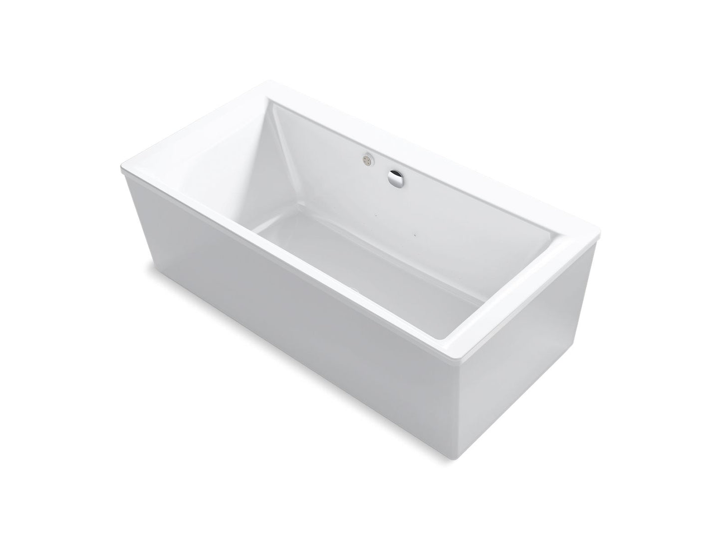 KOHLER K-1958-GH-0 Stargaze 72" X 36" Freestanding Heated Bubblemassage Air Bath With Straight Shroud In White