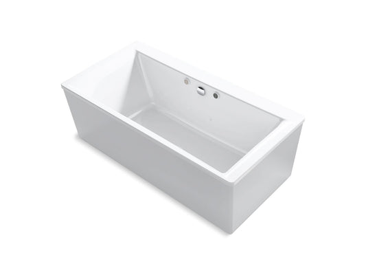 KOHLER K-1958-GHW-0 Stargaze 72" X 36-1/4" Freestanding Heated Bubblemassage Air Bath With Bask Heated Surface And Straight Shroud In White