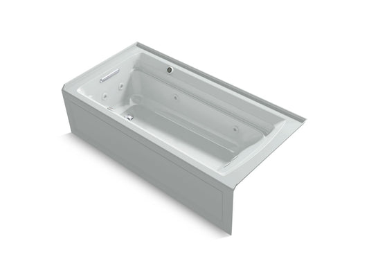 KOHLER K-1124-XGHLA-95 Archer 72" X 36" Alcove Heated Bubblemassage Air Bath And Whirlpool, Left Drain In Ice Grey