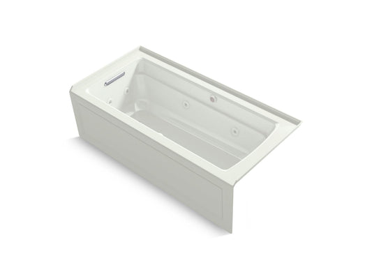 KOHLER K-1949-XGHLA-NY Archer 66" X 32" Alcove Heated Bubblemassage Air Bath And Whirlpool, Left Drain In Dune