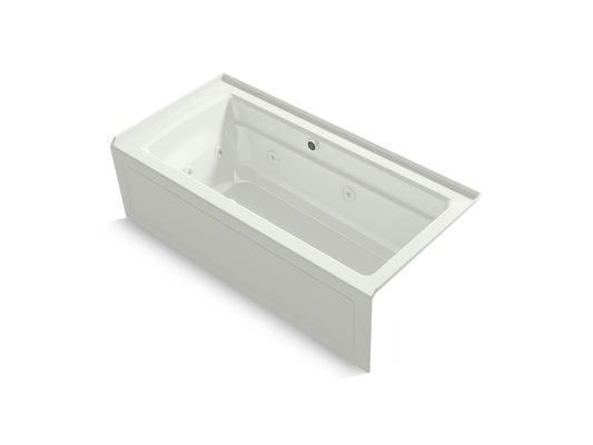 KOHLER K-1949-XGHRA-NY Archer 66" X 32" Alcove Heated Bubblemassage Air Bath And Whirlpool, Right Drain In Dune