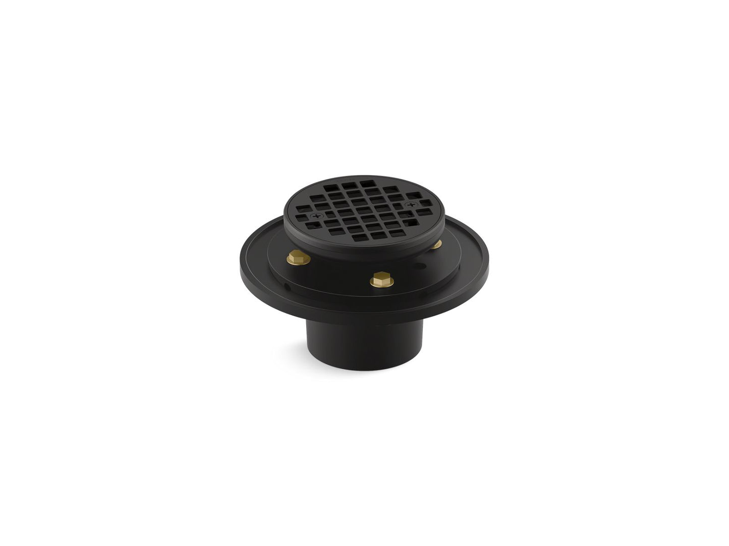KOHLER K-22671-BL Clearflo Round brass tile-in shower drain - Matte Black