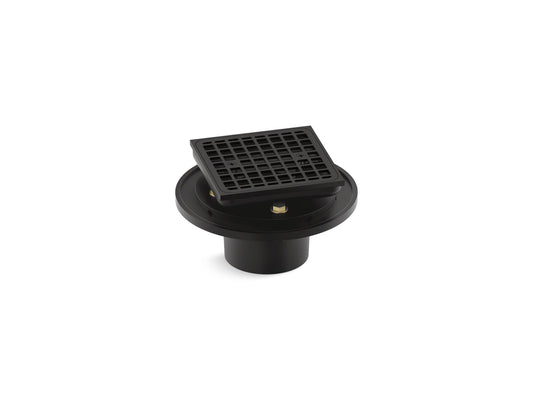 KOHLER K-22673-BL Clearflo Square brass tile-in shower drain - Matte Black