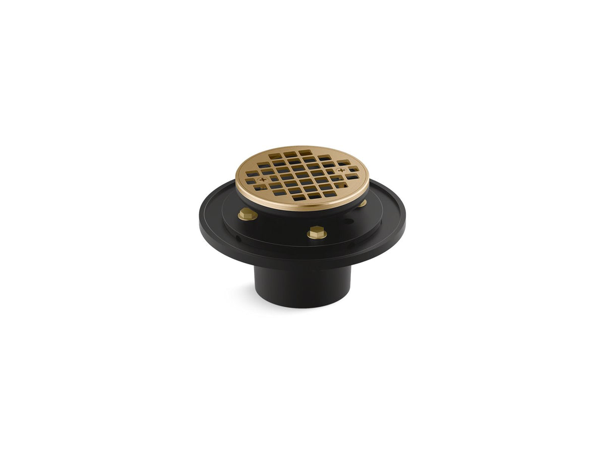 KOHLER K-22671-2MB Clearflo Round Brass Tile-In Shower Drain - Vibrant Brushed Moderne Brass
