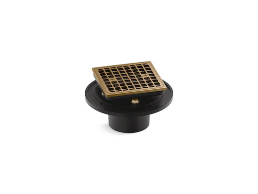 KOHLER K-22673-2MB Clearflo Square Brass Tile-In Shower Drain In Vibrant Brushed Moderne Brass