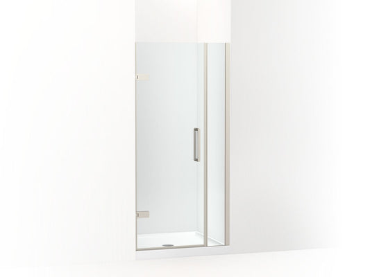 KOHLER K-27588-10L-BNK Composed Frameless Pivot Shower Door, 71-9/16" H X 33-5/8 - 34-3/8" W, With 3/8" Thick Crystal Clear Glass In Anodized Brushed Nickel