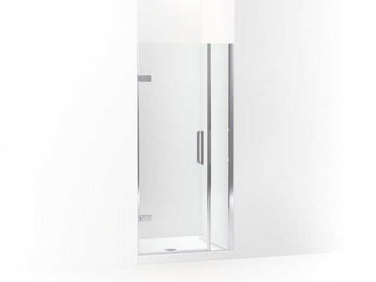 KOHLER K-27588-10L-SHP Composed Frameless Pivot Shower Door, 71-9/16" H X 33-5/8 - 34-3/8" W, With 3/8" Thick Crystal Clear Glass In Bright Polished Silver