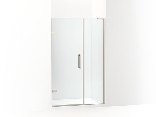 KOHLER K-27606-10L-BNK Composed Frameless Pivot Shower Door, 71-3/4" H X 46 - 46-3/4" W, With 3/8" Thick Crystal Clear Glass In Anodized Brushed Nickel