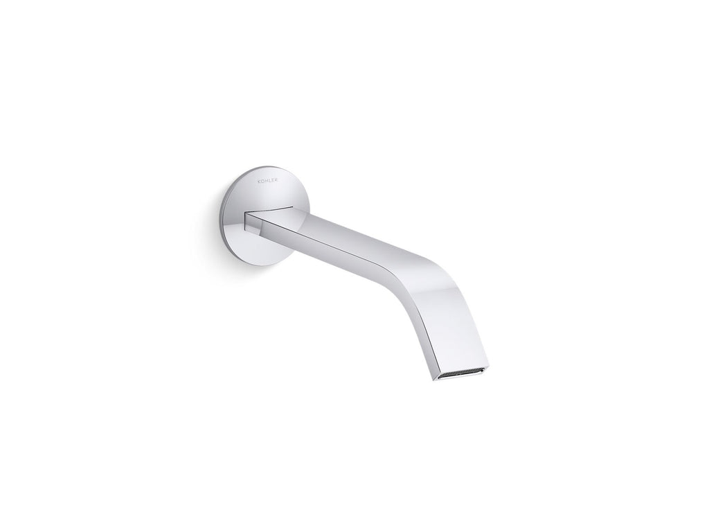 KOHLER K-T23888-BL Components Wall-Mount Bathroom Sink Faucet Spout With Ribbon Design, 1.2 Gpm - Matte Black