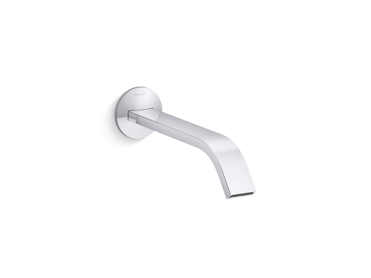 KOHLER K-T23888-BL Components Wall-Mount Bathroom Sink Faucet Spout With Ribbon Design, 1.2 Gpm - Matte Black