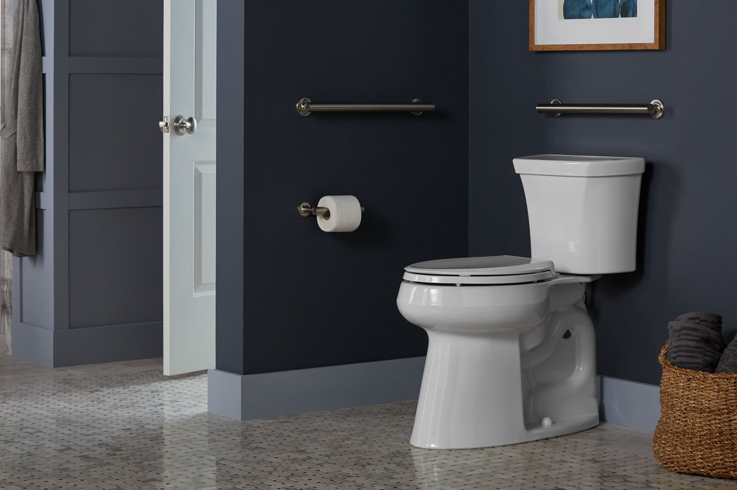 KOHLER K-25224-0 Highline Tall Two-Piece Elongated Toilet, 1.28 Gpf In White