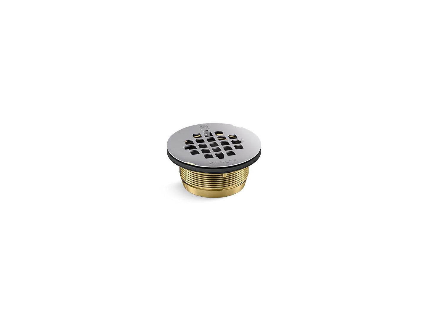 KOHLER K-22675-S Round Brass Shower Receptor Drain In Polished Stainless