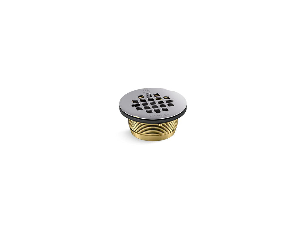KOHLER K-22675-BL Round Brass Shower Receptor Drain - Matte Black