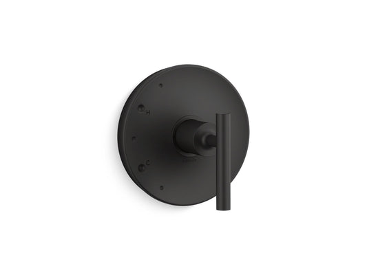 KOHLER K-TS14423-4-BL Purist Rite-Temp Valve Trim With Lever Handle In Matte Black