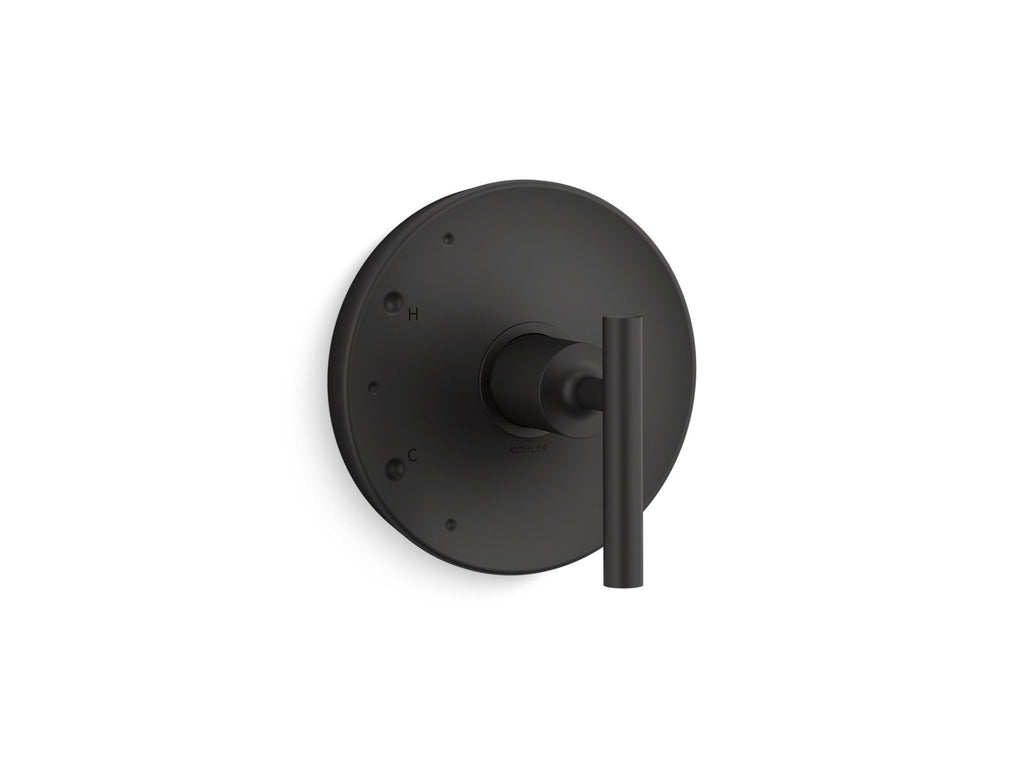 KOHLER K-TS14423-4-BL Purist Rite-Temp Valve Trim With Lever Handle - Matte Black