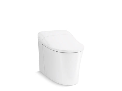 KOHLER K-77795-0SG Eir One-piece elongated smart toilet, dual-flush - White with Sunrise Gold Trim