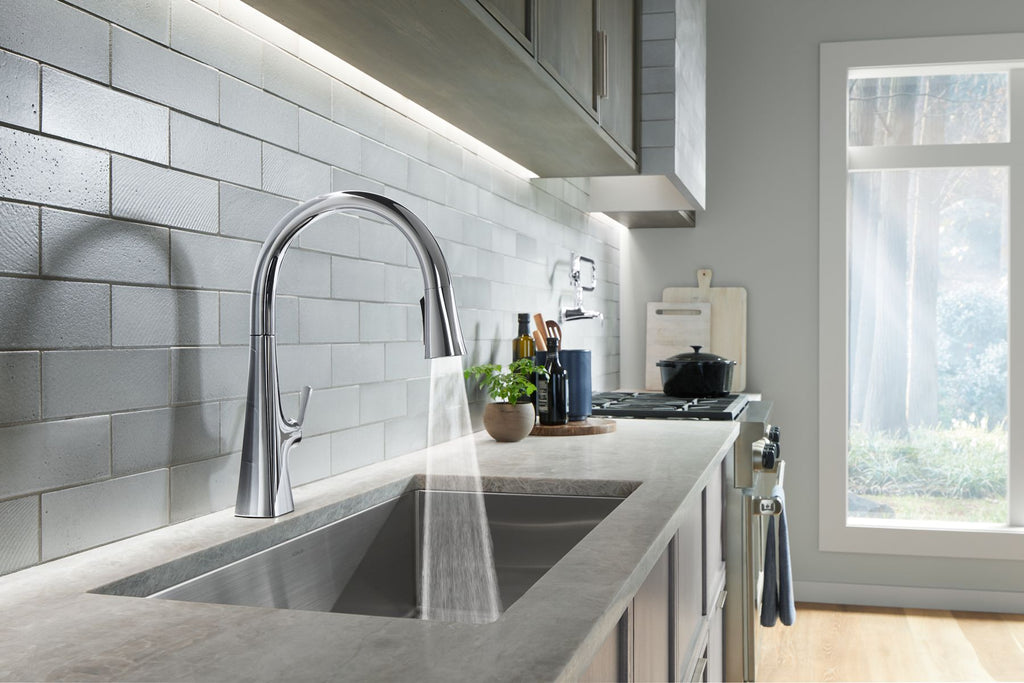 KOHLER K-22062-2MB Graze Pull-Down Kitchen Sink Faucet With Three-Function Sprayhead - Vibrant Brushed Moderne Brass