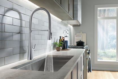 KOHLER K-22060-BL Graze Semi-professional kitchen sink faucet with three-function sprayhead - Matte Black