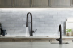 KOHLER K-22060-BL Graze Semi-Professional Kitchen Sink Faucet With Three-Function Sprayhead - Matte Black